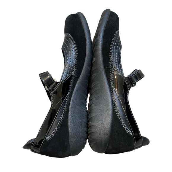 NAOT Mary Jane Shoes Sz 8 EU 39 Black Leather Suede Cushioned Retro Academia - Picture 4 of 8